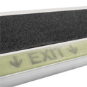 Aluminum Stair Treads with Glow-In-The-Dark Message